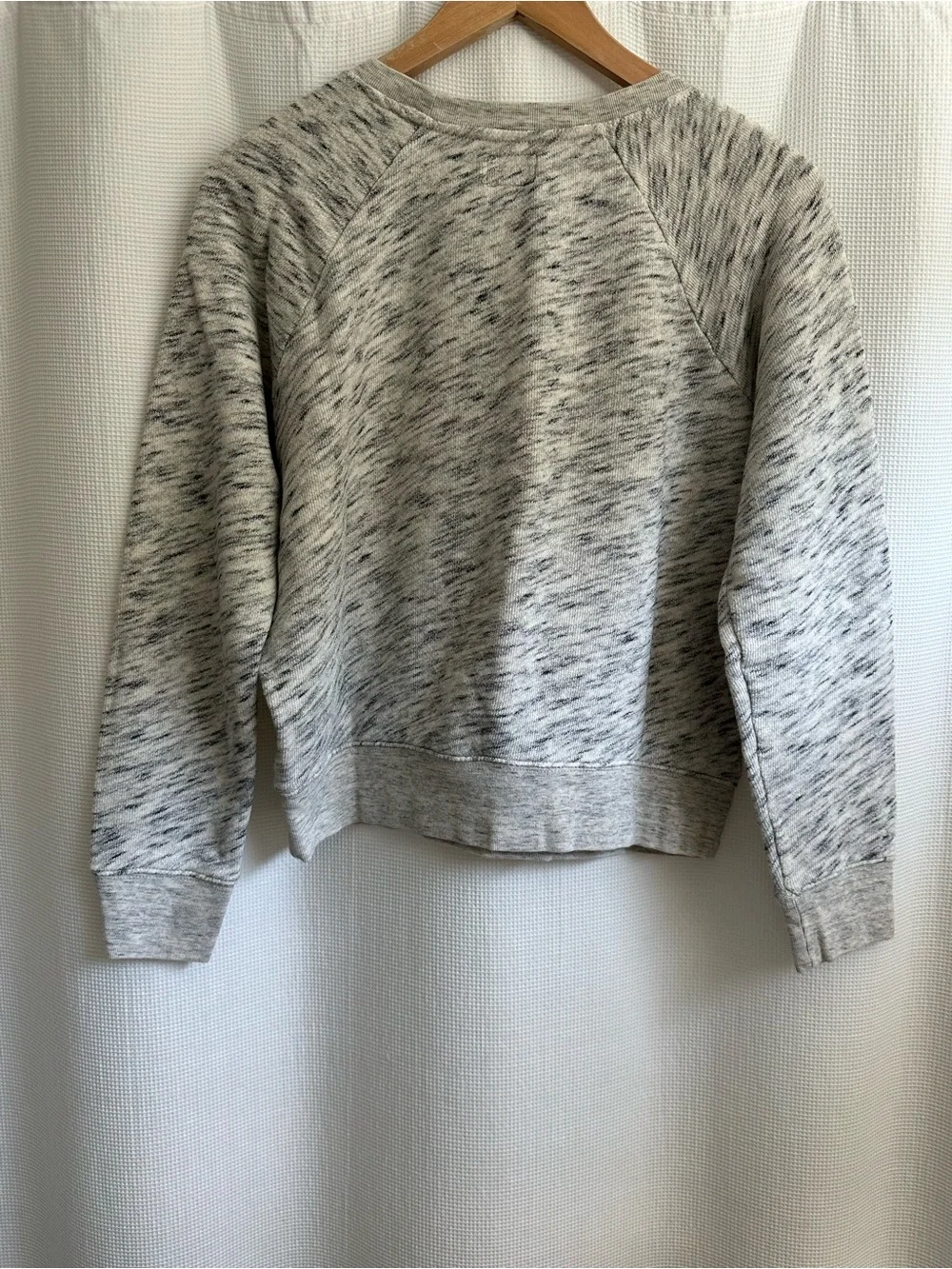 J. Crew Marled Light Gray Raglan Pullover Sweatshirt, XS